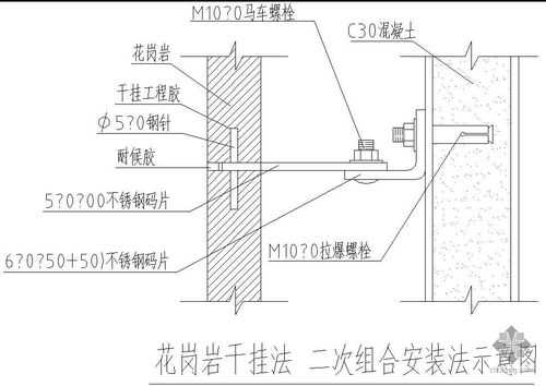 花岗岩干挂法构造图（花岗岩干挂法施工构造）