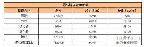 亳州百特地砖（百特地砖价格表及图片）